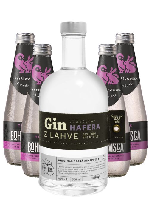 Pálenice Zubří Zubří Hafera (Borůvkový) Gin + 4x Bohemsca tonik ZDARMA